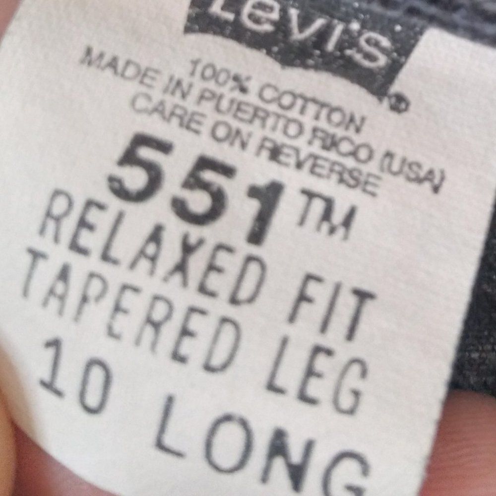 Vintage Levi's 551 Relaxed Tapered Denim Jeans 10 Long - Picture 6 of 8